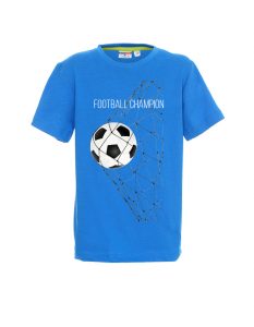 Koszulka męska niebieska z motywem piłki nożnej