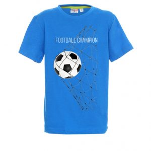 Koszulka męska niebieska z motywem piłki nożnej