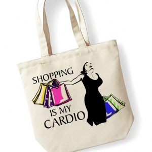 torba z nadrukiem shopping is my cardio