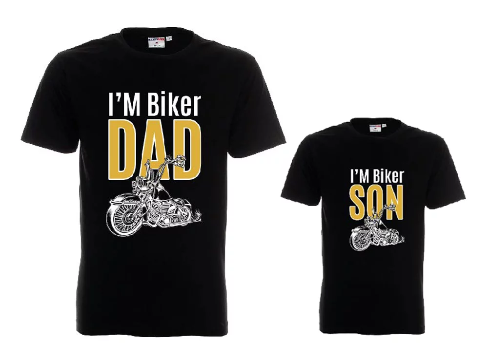 Komplet koszulek dla ojca i syna - "I'm biker dad"