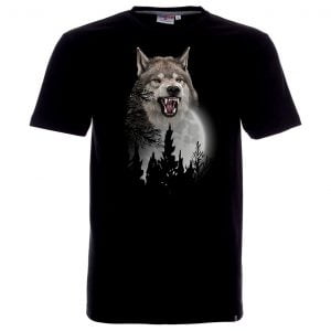 Koszulka z groźnym wilkiem