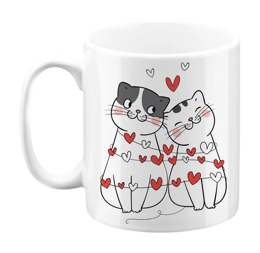 kubek kochających się kotów