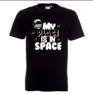 Koszulka czarna z napisem my space is in space