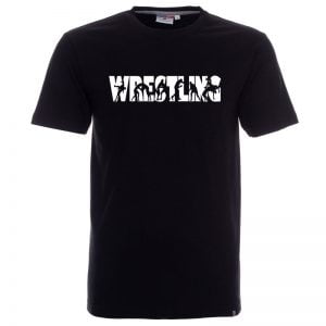 Koszulka z nadrukiem Wrestling czarna