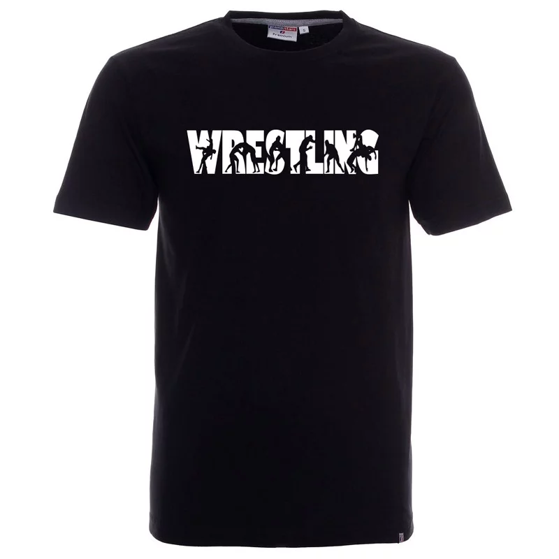 Koszulka z nadrukiem Wrestling czarna