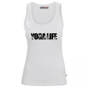 Biała koszulka na ramiączkach yogalife