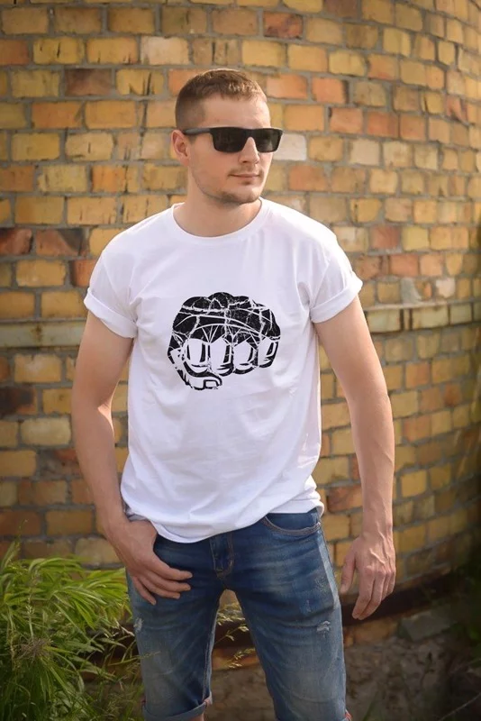 Koszulka biała ju-jitsu pięść