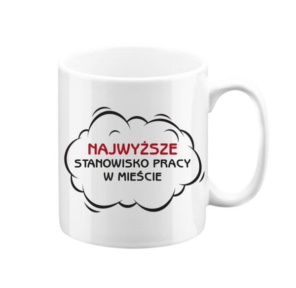 Najwyższe stanowisko pracy w mieście, kubek dla kominiarza