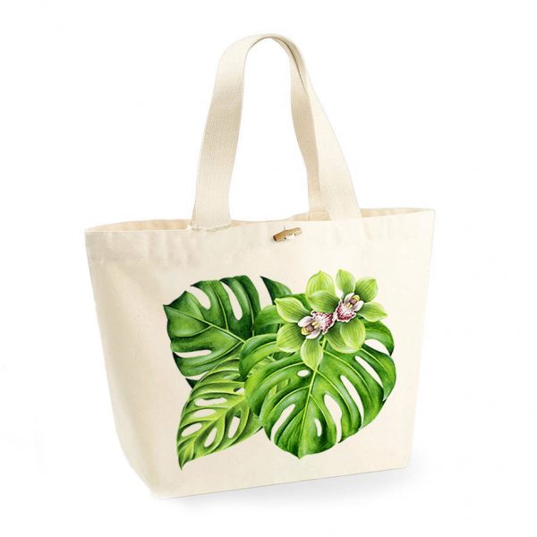 torba plażowa z liściem monstera