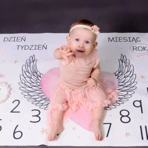 Mata kocyk do zdjęć z imieniem dziecka