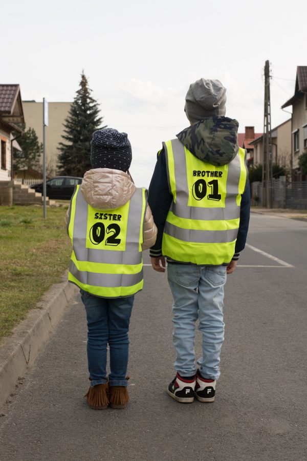 Kamizelka odblaskowa dla dzieci z własnym nadrukiem