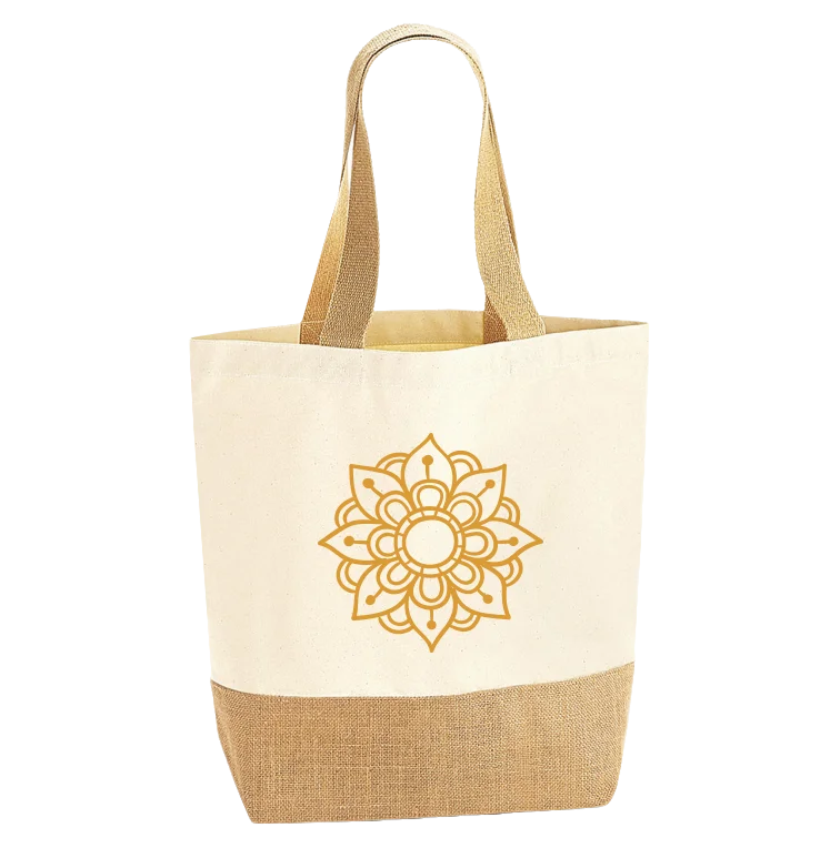 Mandala torba bawełna-juta