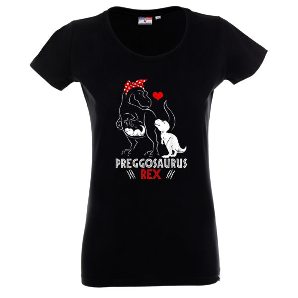 Preggosaurus Rex + 1 dino kid- koszulka damska
