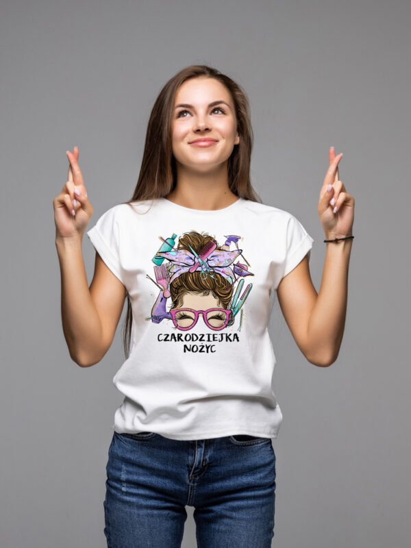 Fryzjerka koszulka damska z nadrukiem i napisem