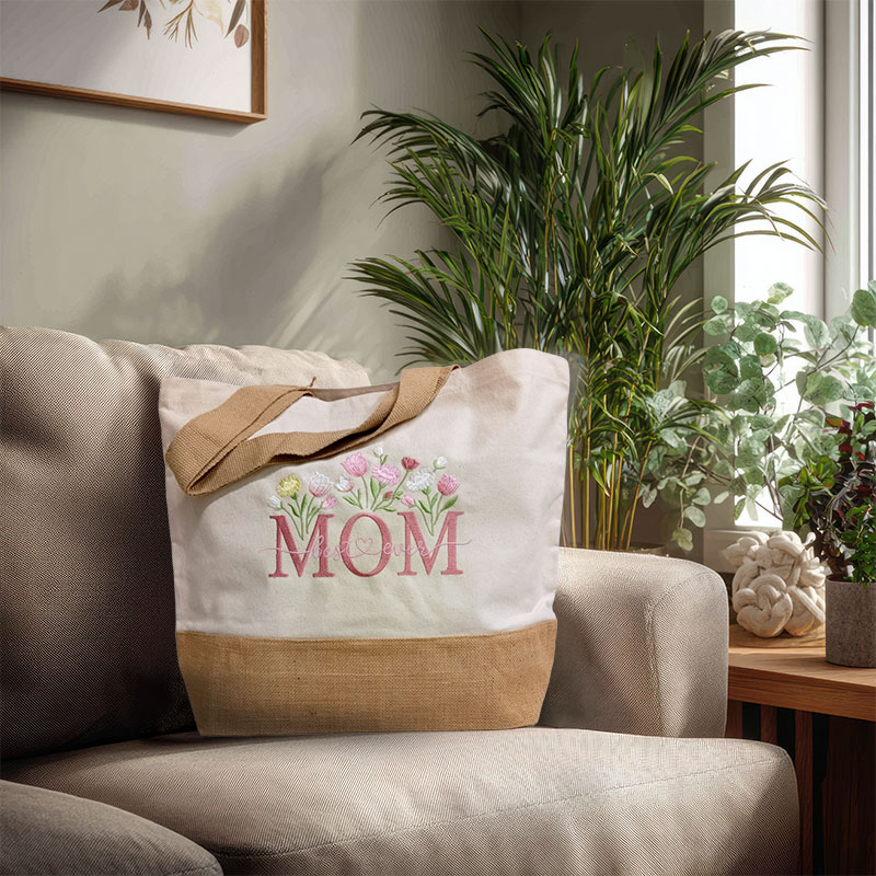 Mom best ever torba 01 bawełniana haftowana dla may
